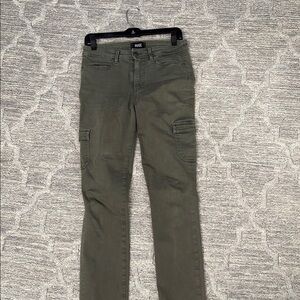 Paige women's green slim cargo stretch pants